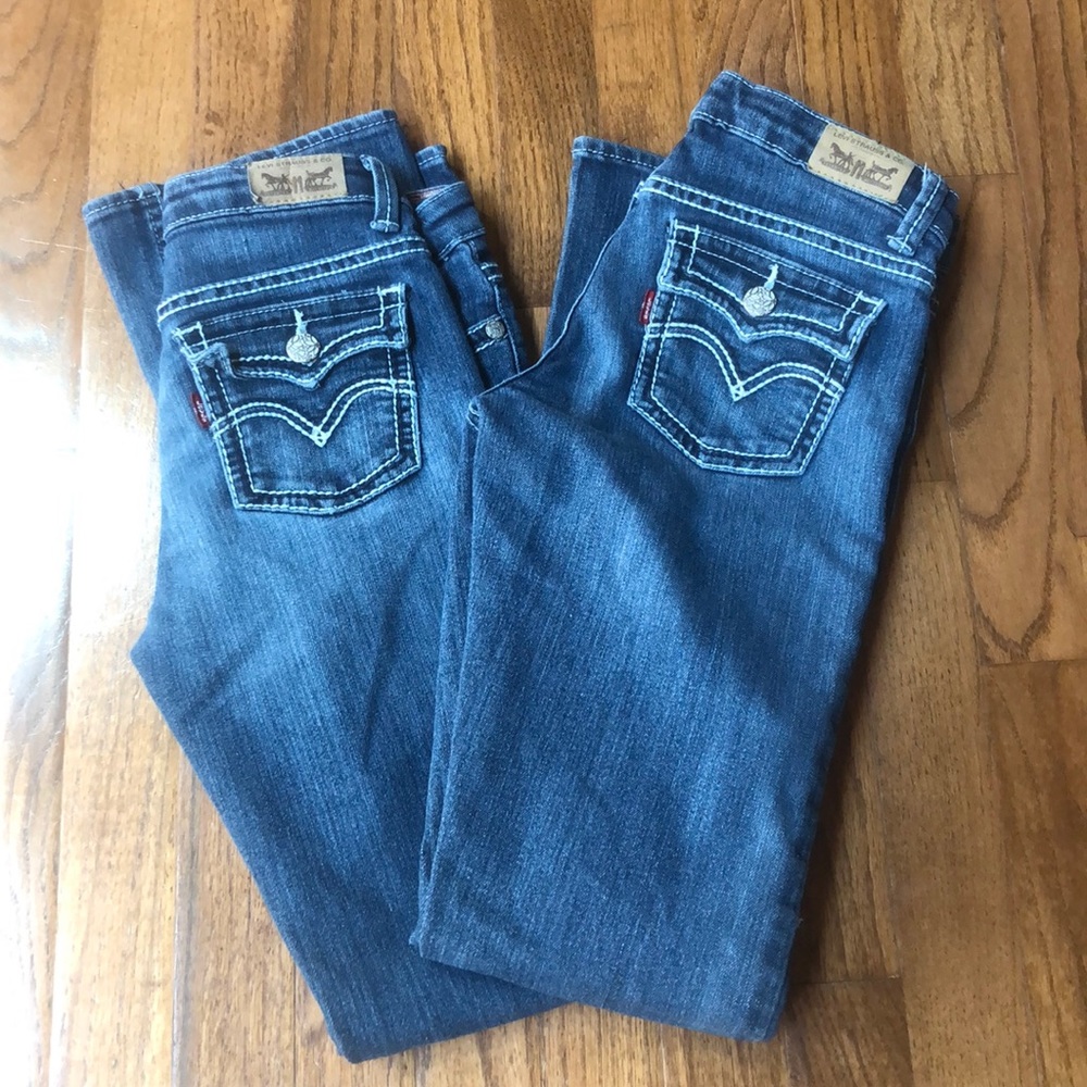 2 pair of girls Levi’s